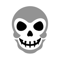 Stylized Gray and White Skull Vector Graphic for Spooky or Halloween Theme colorful vector icon