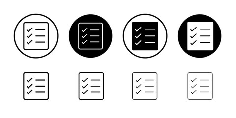 Checklist icon Thin line illustration set vector