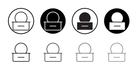 Donation box icon Thin line illustration set vector