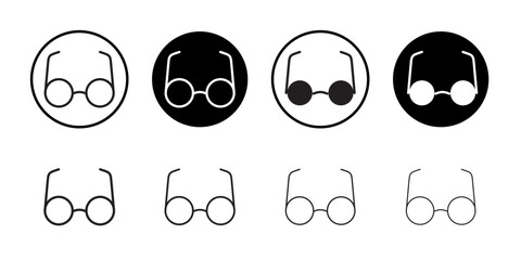 Eye glasses icon Thin line illustration set vector