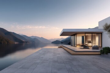 Modern house architecture design on white background