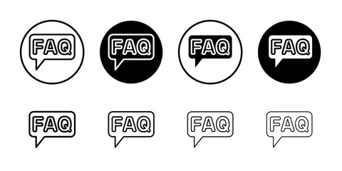 Fototapeta premium FAQ icon Thin line illustration set vector
