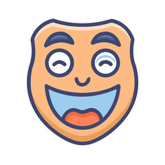 Cartoon Character with a Big Grin and Googly Eyes Expression colorful vector icon