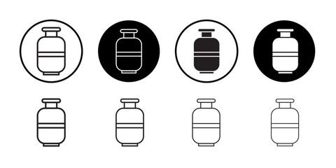 Gas cylinders icon Thin line illustration set vector