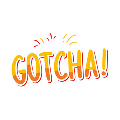 Whimsical Gotcha Illustration with Orange and Yellow Tones on transparent background colorful vector icon