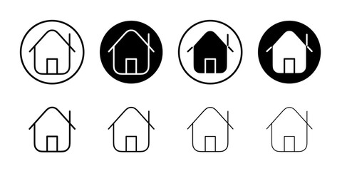 House icon Thin line illustration set vector