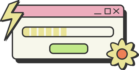 Fototapeta premium Retro Computer Interface and Icons