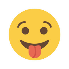 Smiling face with tongue emoji expressing playfulness and a cheeky attitude colorful vector icon