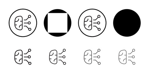 Machine learning icon Thin line illustration set vector