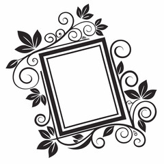 Elegant Black and White Floral Frame Design for Invitations or Announcements