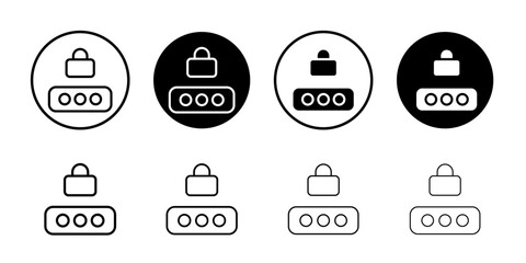 Password icon Thin line illustration set vector