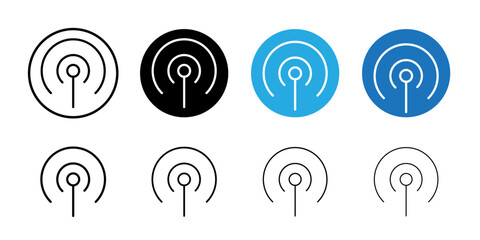 Podcast icon Thin line illustration set vector