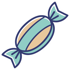 Colorful Sweet Wrapped Candy Vector Illustration Icon
