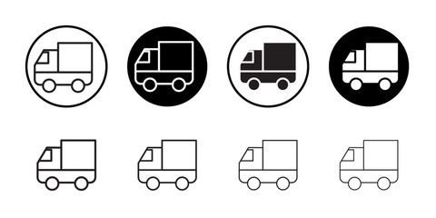 Truck icon Thin line illustration set vector