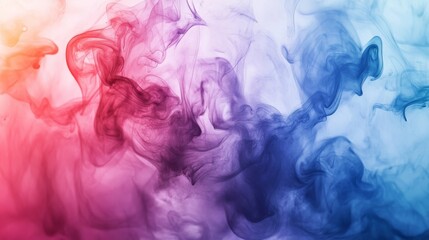 Watercolor, acrylic, and pencil create a smoky, colorful abstract art on canvas. Hand-painted stains and brushstrokes give a textured background.
