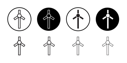 Wind turbine icon Thin line illustration set vector