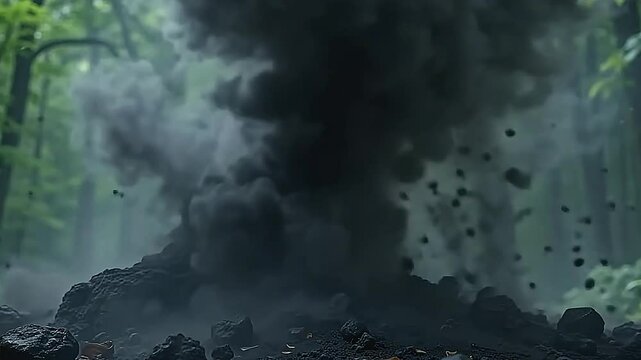 burst blackamoor ash nothingness soar potently crossways angstrom abstruse park background, the thickset ash straining dynamically angstrom it actuate ended the ornate scenery.