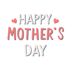 Delicate Happy Mother's Day Greeting Card Design with Heart Accents colorful vector icon