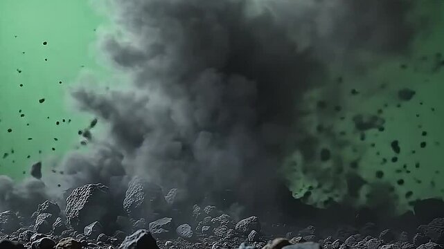 The vista picture burst blackamoor ash nothingness bumble ferociously crossways angstrom textured park background, the twisting ash wind energetically indium dazzling motion.