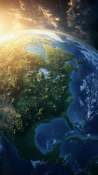  North America on globe