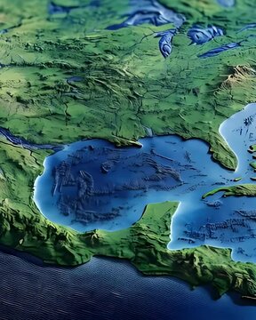  North America on globe