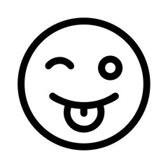 Winking smiley face emoji icon with tongue sticking out expression colorful vector icon