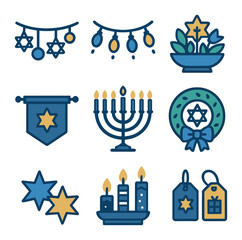 Fototapeta premium Filming Challenges Icons. Flat icon set of filming challenges: weather icon, equipment failure, actor delay,