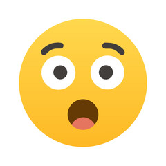 The Astonished Emoji A depiction of shock, surprise and utter amazement colorful vector icon