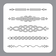 Fototapeta premium Elegant set of calligraphic design elements and decorative page accents