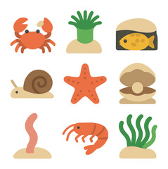 Seasonal Gardening Icons. Flat icon set of seasonal gardening tasks: spring planting, summer watering, fall