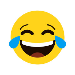 Joyful Laughing Emoji with Tears Streaming Down its Face in Delight colorful vector icon
