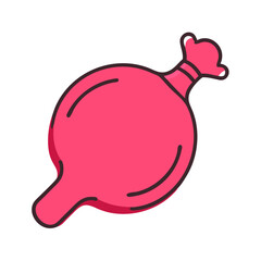 Vibrant pink water balloon with tied neck ready for some summer fun colorful vector icon