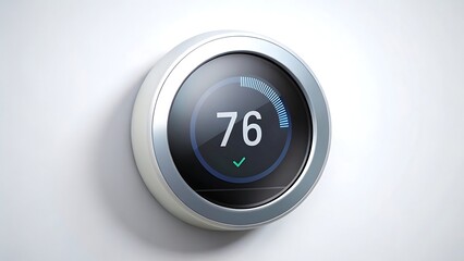 Fototapeta premium Smart thermostat temperature control in modern home symbolizing home automation, energy efficiency, and digital technology.