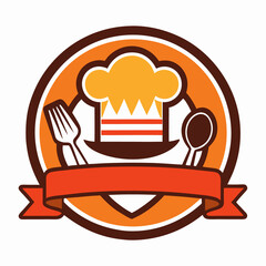 Kitchen and Cafe Labels with text designs as well as restaurant utensils