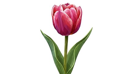 Fototapeta premium Single Tulip Flower with Polygon Style Design