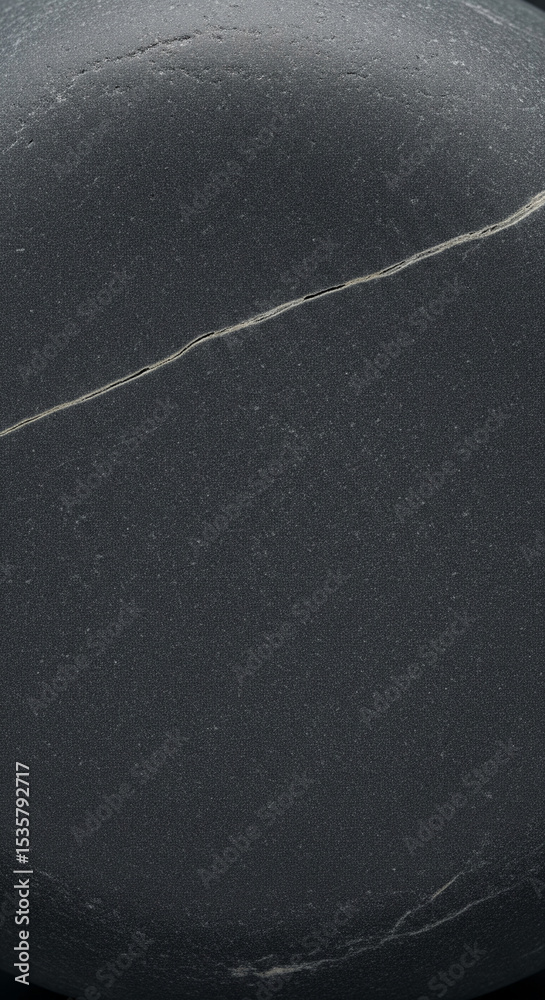 Poster close-up of dark gray stone texture, showing fine granular surface and a thin crack, suggesting natu