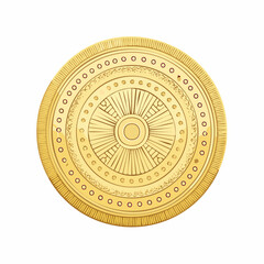 Ornate Gold Medallion with Geometric and Circular Pattern
