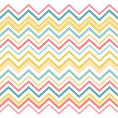 Colorful Chevron Pattern Background with Zigzag Stripes in Pastel Shades