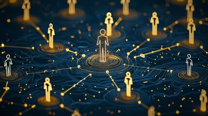 A digital network connecting individuals, symbolizing social interaction and communication in the modern world.