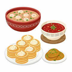 Food Flat Illustration | Healthy Meal, Fast Food, Restaurant Menu Icons, Modern Vector, Colorful Kitchen Elements, Culinary Design Artwork