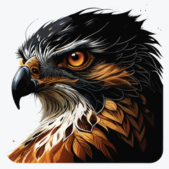 Majestic Eagle Head Illustration – Fierce Bird of Prey Art in Detail