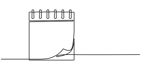 Single one line drawing Standing Calendar icon. Single line continuous editable desktop calendar drawing. Planning and scheduling concept. Continuous line draw design graphic vector illustration.