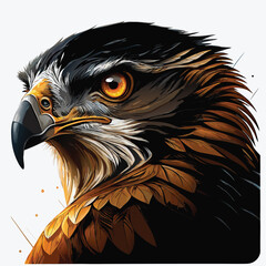 Majestic Eagle Head Illustration – Fierce Bird of Prey Art in Detail