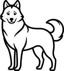 Siberian husky outline icon on transparent background