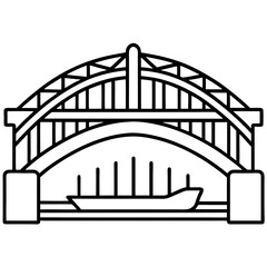 bridge silhouette vector illustration