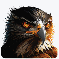 Majestic Eagle Head Illustration – Fierce Bird of Prey Art in Detail
