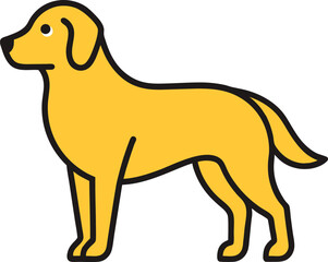 Golden retriever icon on transparent background