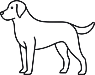 Labrador outline icon on transparent background