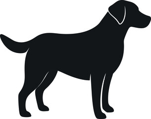 Labrador dog silhouette icon on transparent background