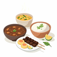 "Traditional German Food Illustration – Sausages, Pretzels & Oktoberfest Delights"